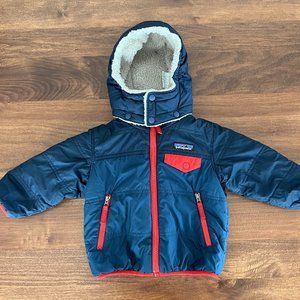 Patagonia Baby Reversible Hoody Jacket in Stone Blue 12-18 Months